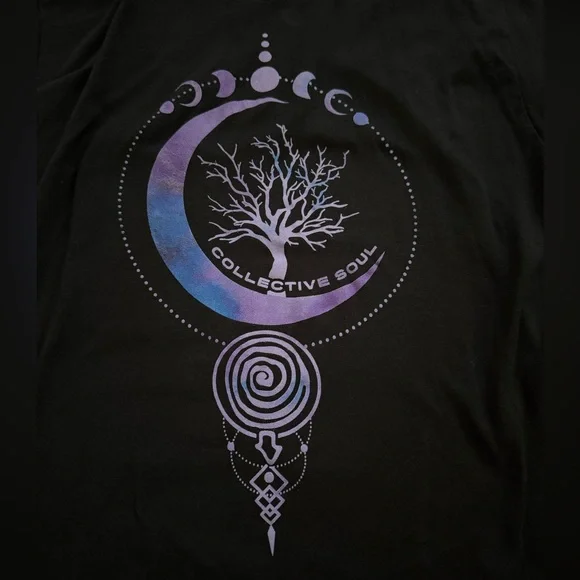 Collective Soul 2022 Tour Shirt in Black and Purple Mystical Tree Men's Large - Picture 6 of 13